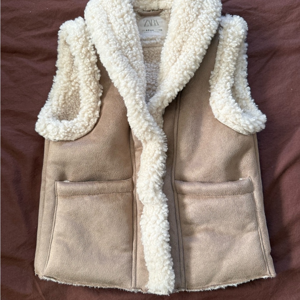 Zara Tan Sherpa-Lined Vest